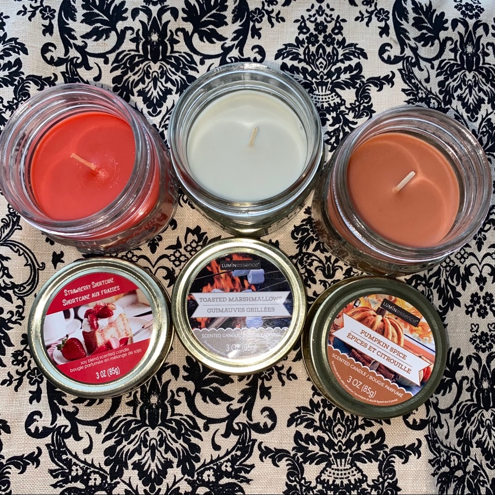 3oz Mason Jar Mini Candles, Set of 3